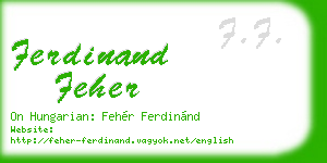 ferdinand feher business card